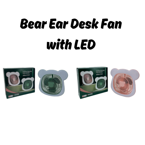 Bear Ear Desk Fan with LED