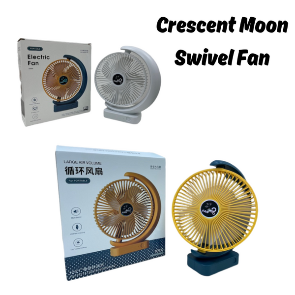 Crescent Moon Swivel Desk Fan