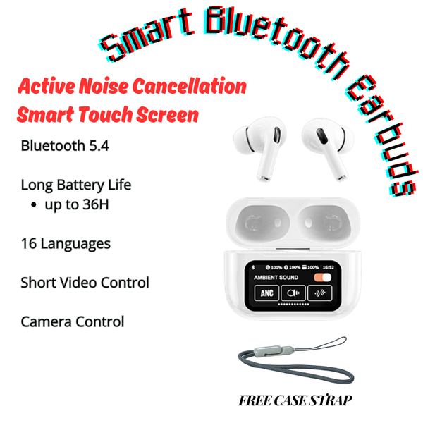 Smart Bluetooth 5.4 Wireless Ear Buds Touch Control Noise Cancellation Waterproof