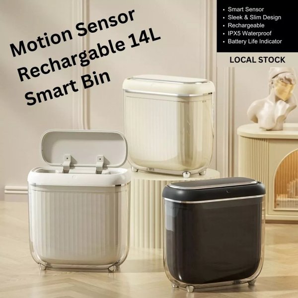 Smart Motion Sensor Rubbish Bin Trash Bin 14L Rechargeable