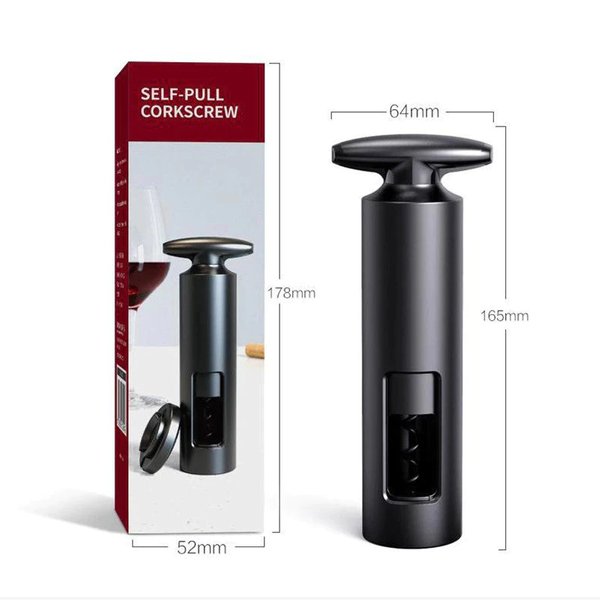 Portable Self-pull Corkscrew with Foil Cutter | Wine Bottle Opener with Foil Cutter