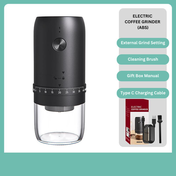 Electric Portable Coffee Grinder USB Rechargeable Adjustable Grind Setting ABS/Stainless Steel