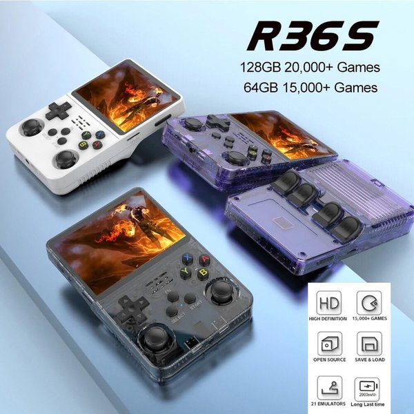 Retro Handheld Video Game Console 64/128GB 15/20k+ Games