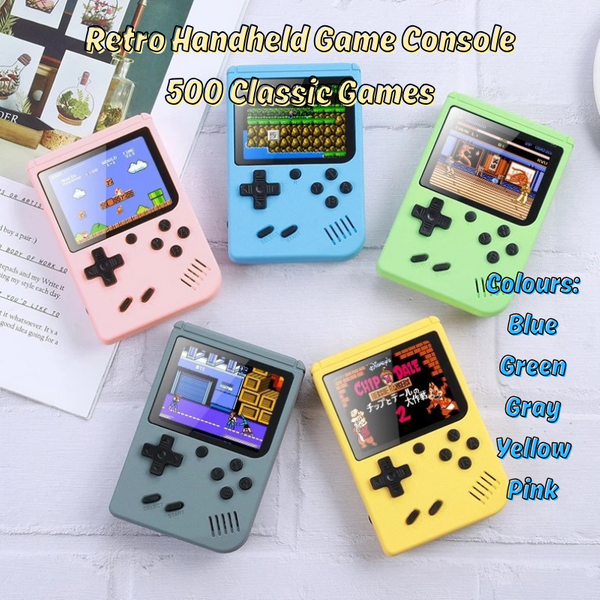 Macaron Mini Retro Handheld Game Console 500-in-1 Nostalgic Classic Games