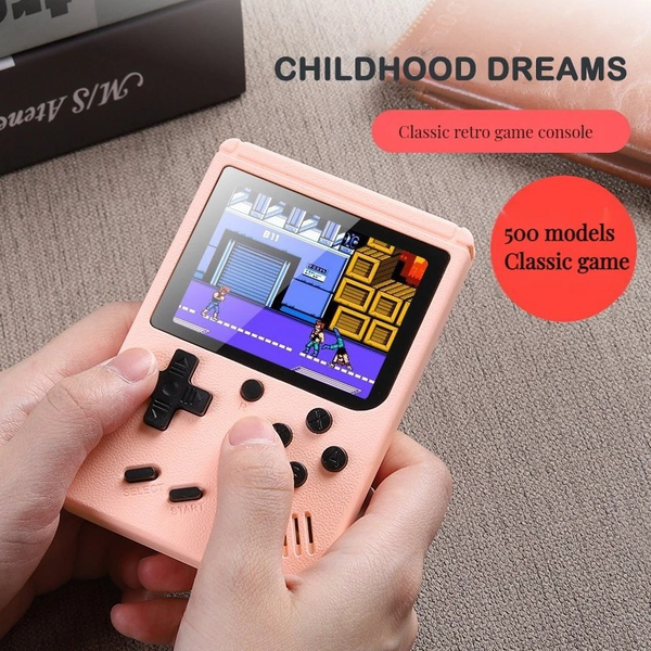 Macaron Mini Retro Handheld Game Console 500-in-1 Nostalgic Classic Games