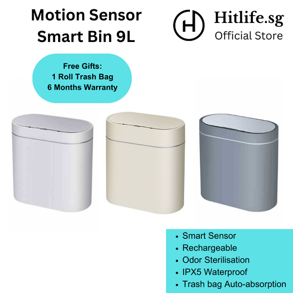 Smart Bin Motion Sensor 9L Odor Sterilisation Rechargeable Dustbin Rubbish Bin Waste Bin Automatic