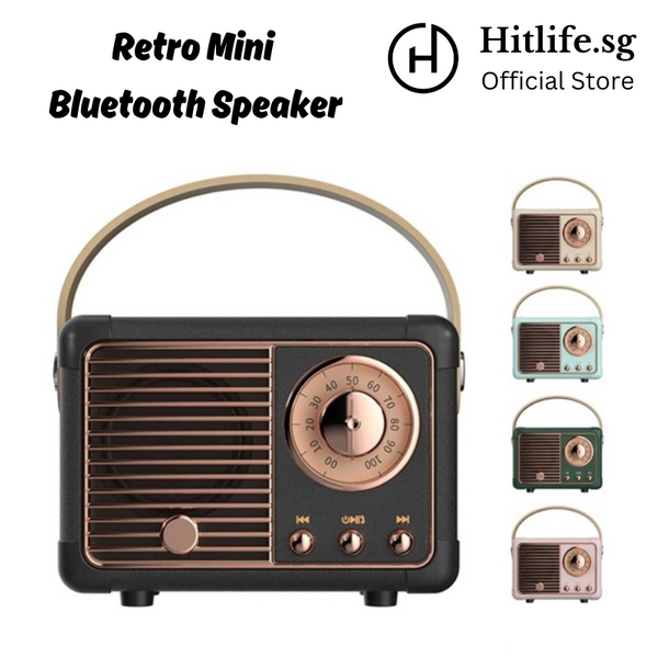 Mini Retro Portable Bluetooth Speaker Music Player FM Radio