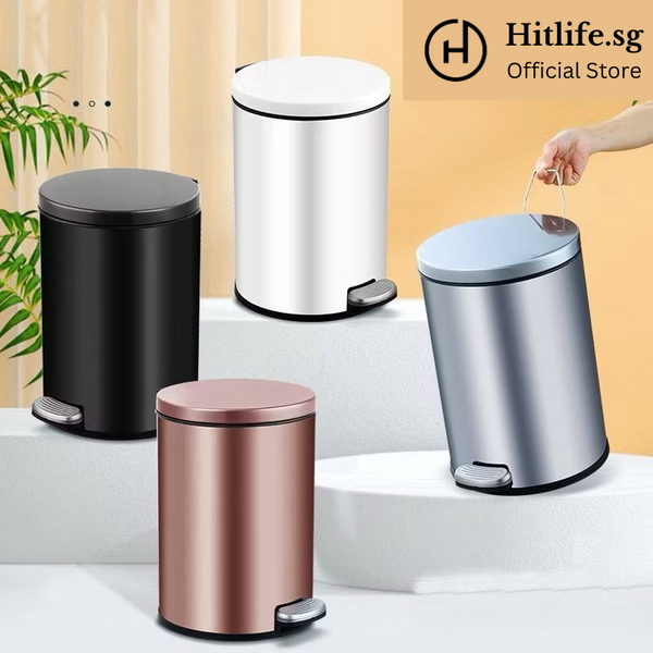 Stainless Steel Pedal Bin Trash Bin Garbage Bin Silent Soft Close Minimalist Dustbin 6L 8L 12L