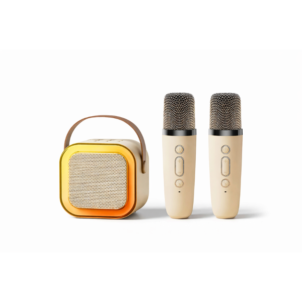 Portable Bluetooth Wireless Mini Karaoke Speaker with Dual Microphone and RGB Light K12