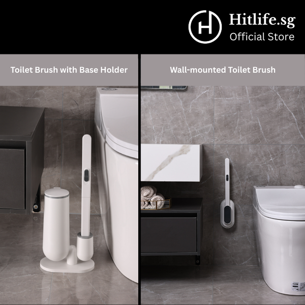 Disposable Toilet Brush Wall Mounted / Base Holder / Bathroom Brush / Flushable Cleaner