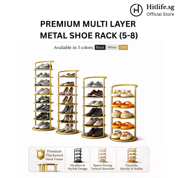 Premium Multi Layer Metal Shoe Rack (5-8) | Minimalist Modern Design Rust-proof | space-saving for BTO HDB
