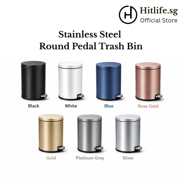 Stainless Steel Pedal Bin Rubbish Bin Trash Can Garbage Bin Silent Soft Close Minimalist Dustbin 6L 8L 12L 20L
