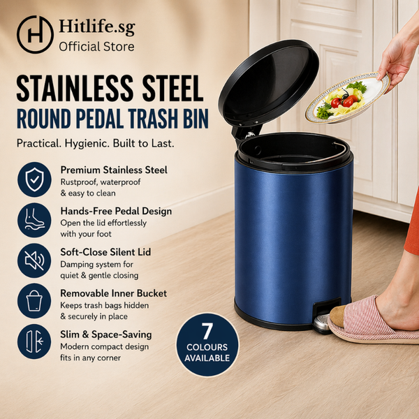 Stainless Steel Pedal Bin Rubbish Bin Trash Can Garbage Bin Silent Soft Close Minimalist Dustbin 6L 8L 12L 20L
