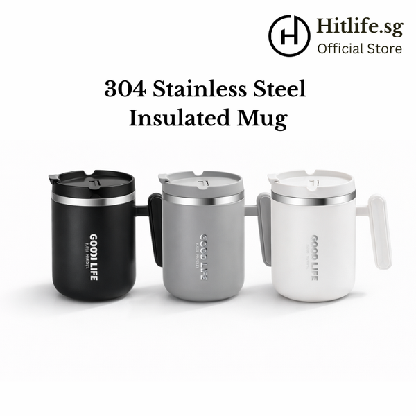 304 Stainless Steel Insulated Thermal Coffee Tea Mug, Leak-Proof, BPA-Free