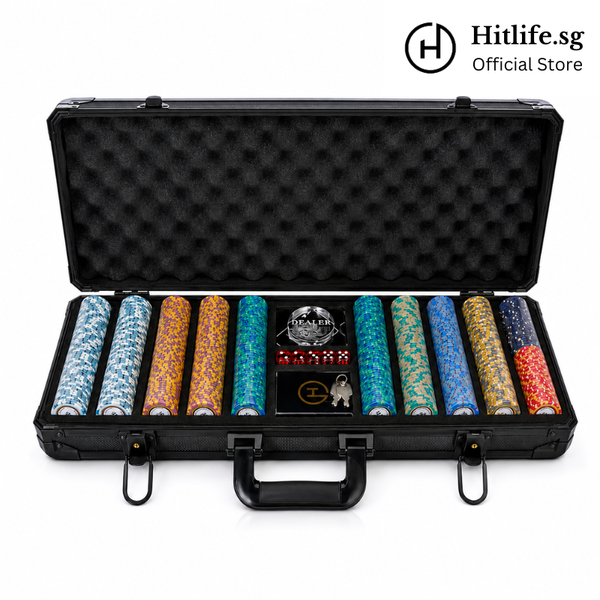 [Premium] Hit Life Poker/Mahjong Chips Set (Gunmetal Case) Monte Carlo Standard/Gold