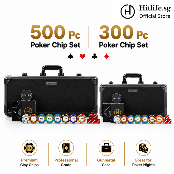 [Premium] Hit Life Poker/Mahjong Chips Set (Gunmetal Case) Monte Carlo Standard/Gold