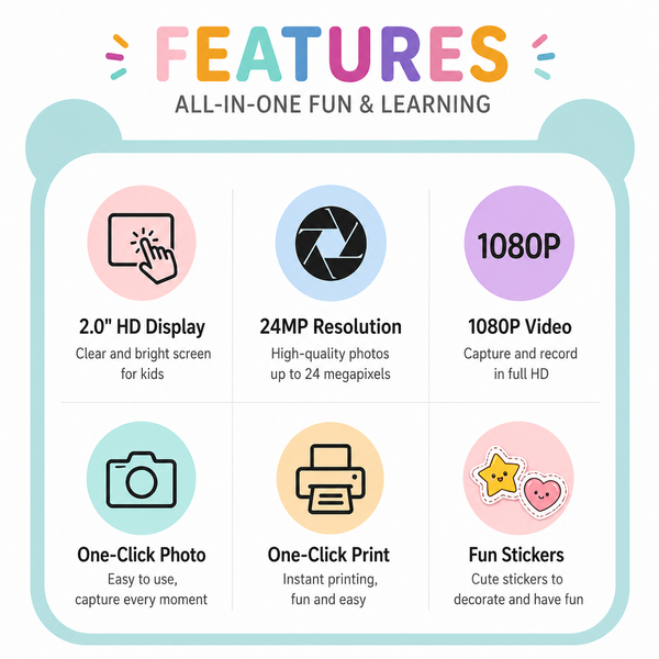 1080P Digital and Print Kids Camera / Children Camera with 32GB TF card