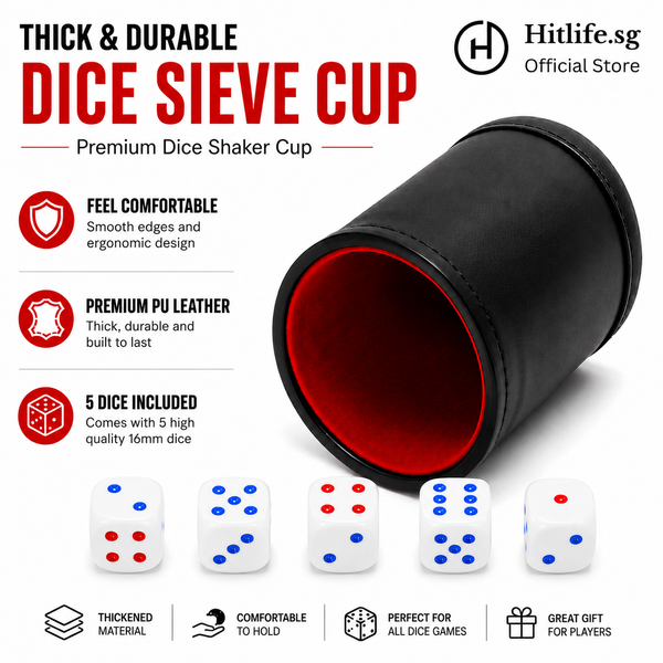 PU Leather Dice Cup 5 White Dices Party Bar Club KTV Entertainment Drinking Game Supplies
