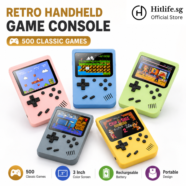 Macaron Mini Retro Handheld Game Console 500-in-1 Nostalgic Classic Games