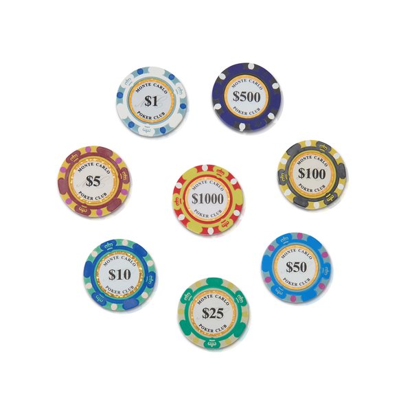 [Premium] Monte Carlo Standard/Gold Edition 14g Pieces Clay Poker Chip (30 pcs)
